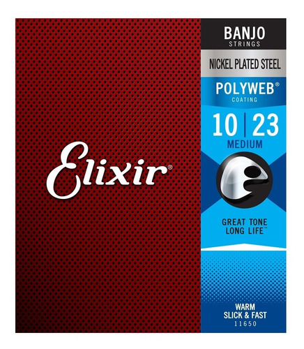 Encordoamento Elixir Banjo 10-23 Polyweb Mod 11650