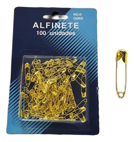 Alfinete Seguranca 0 Ouro Organizador 2,2 Cm Pct Com 100 Un