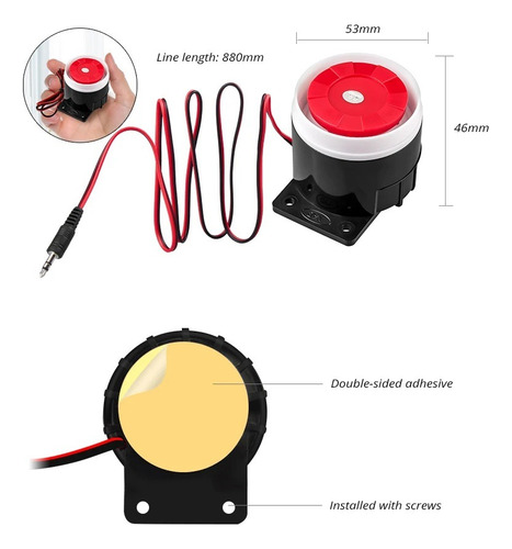 Sirena Para Alarmas Gsm Y Vehículos 120db 5v-12v