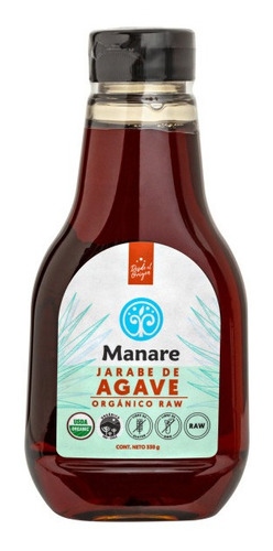 Jarabe De Agave Orgánico Manare Sin Gluten Raw 330 Gr