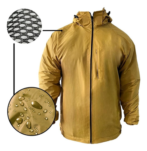 Corta Viento Hombre Ligera Impermeable Con Malla