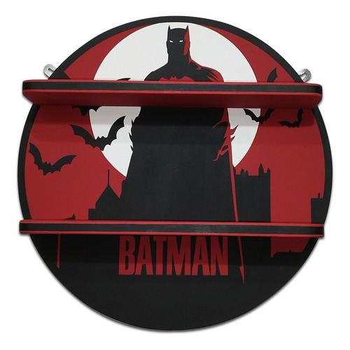 Repisa Para Funkos Batman Gotham Rojo 50 Cm