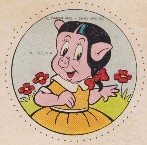 1969 Historieta Porky Petunia Figurita Nº 36 Novaro Vintage