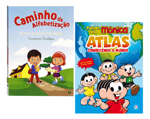 Kit Livro Caminho Da Alfabetização + Atlas Turma Da Mônica 