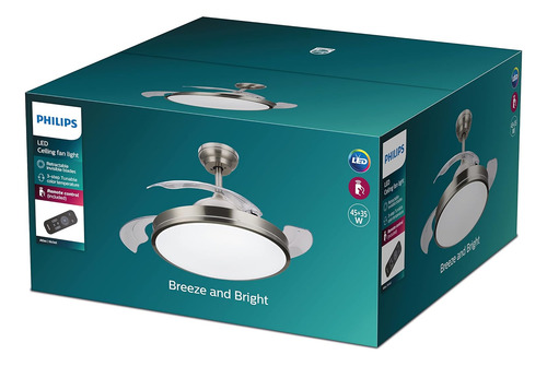 Philips Lighting Atlas - Ventilador De Techo Con Luz Led