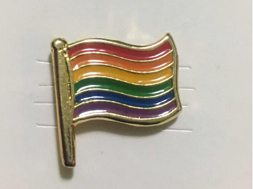 Pin Bandera Gay, Diversidad Sexual, Bañada En Oro, Esmaltada