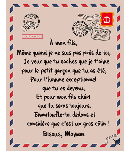 Manta Suave Con Letras Francesas Para Mi Hijo Y Mi Hija