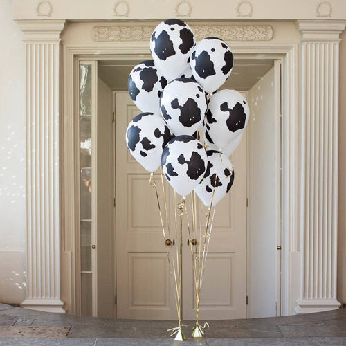 Globos Látex Vaca Granja Fiesta Animal 50 Pz Manchas Vaca (Usado)