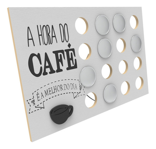 Soporte de mesa para 16 cápsulas de café con frase decorativa, color 3135, blanco