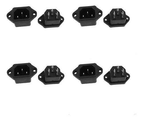 Gfortune 8pcs 3 pines Iec 320 c14 male Plug Power Inlet Sock