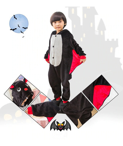 Kigurumi Pijama Niño Plush Disfraz Murcielago Vampiro