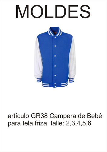 Textil Molderia Para Campera De Bebé Para Tela Frisa 2,3,4,5,6