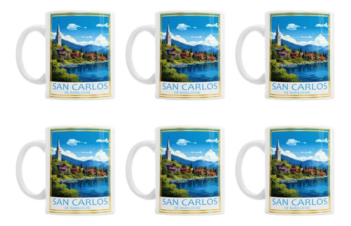 Juego X 6 Tazas Jarro Mug Cerámica San Carlos De Bariloche