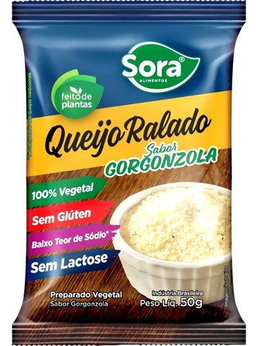 Queijo Ralado Gorgonzola Vegetal Sora 50g - Vegano
