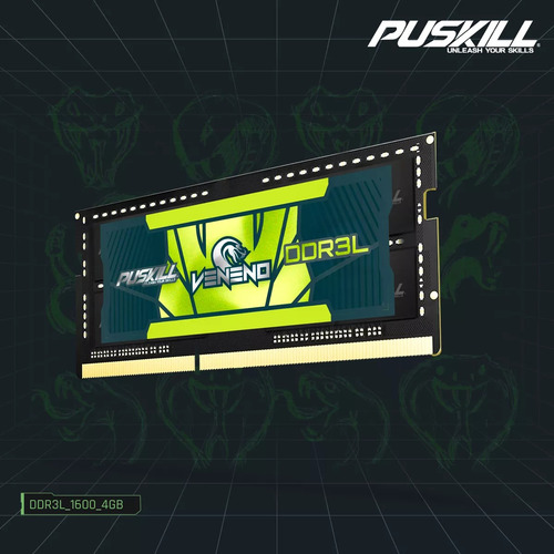 Memoria Ram Puskill Para Portátil Gamer Ddr3l, 4 Gb, 1600 Mh