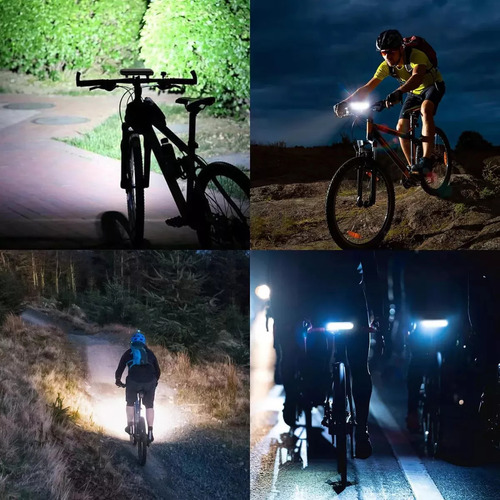 Luz bicicleta HYsmart 6000 recargable accesorios con luz trasera luz para bicicleta impermeable 6 Led, lampara bicicleta luces de bicicleta superbrillantes para conduccion nocturna con 5 modos