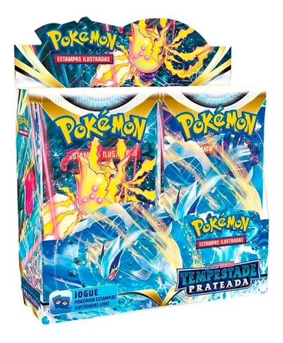 Pack Pokemon 36 Cartas Tempestade Prateada 6 Envelopes Copag