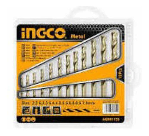 Set De 12 Brocas Para Metal Marca Ingco Akdb1125 2-8 Mm