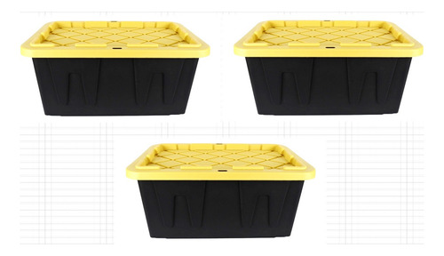 Caja Homz Multiusos 21 Galones Apilable - Uso Rudo 3 Piezas