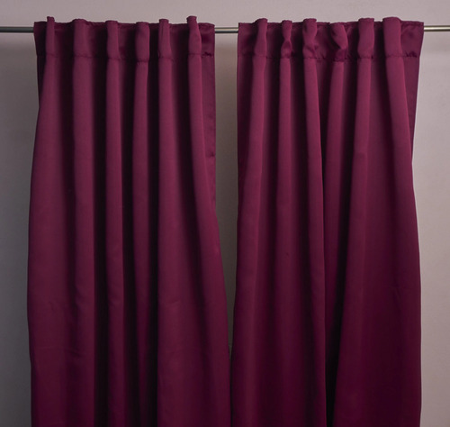 Cortina Blackout Textil Sistema Para Riel 1.90 Alto Bordó