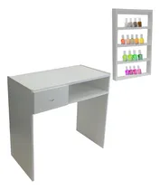 Comprar Mesa Manicure Londres Con Repisa Para Pinturas 75x80x40cm