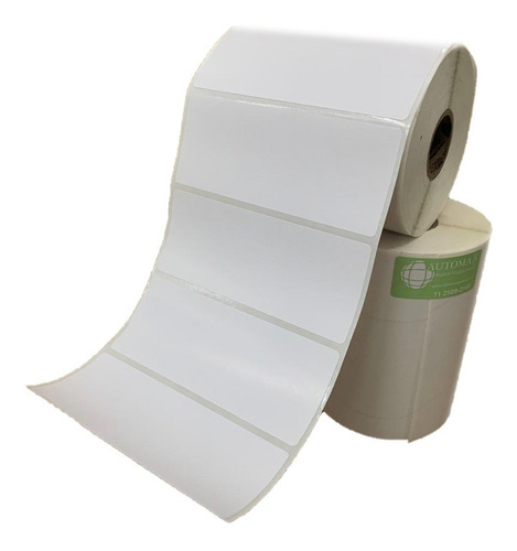 Imagem 2 de 6 de Kit 10 Rolos Etiqueta Couche 100x40 (mm) 10x4 Cm