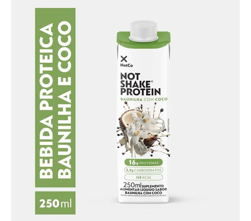 Bebida Not Shake Protein Baunilha Com Coco 250ml - Kit Com 3