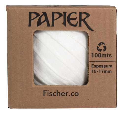 Fio Papier Fischer 100m Fita Tipo Ráfia 15mm A 17mm Pet Cor White