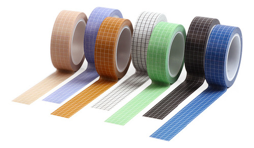 7 Fitas De Papel Quadriculado, Fitas Washi Decorativas Diy F