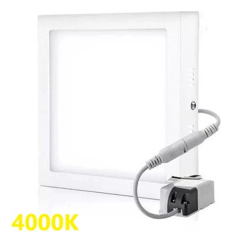 Luminária Painel Led Quadrado Sobrepor Neutro 18w Luz Sollar Cor Amarelo 110V/220V