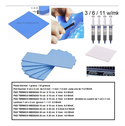 Thermal Pad 10 Unidades 1cmx1cm Almohadilla Térmica 