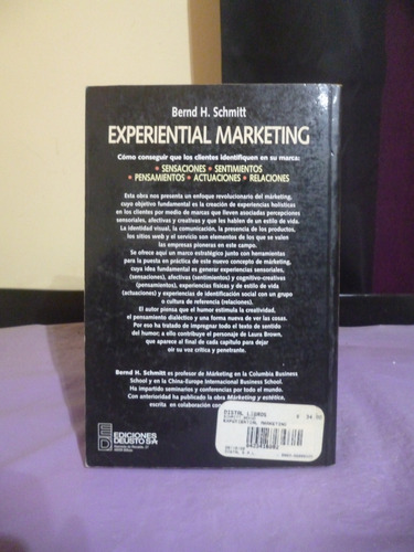 Experiential Marketing - Bernd Schmitt (ver Detalle) (Usado)