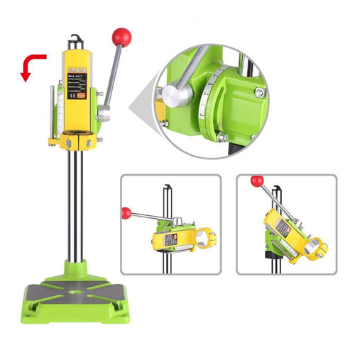 Soporte Taladro A Pedestal Porta Taladro Giratorio Verde