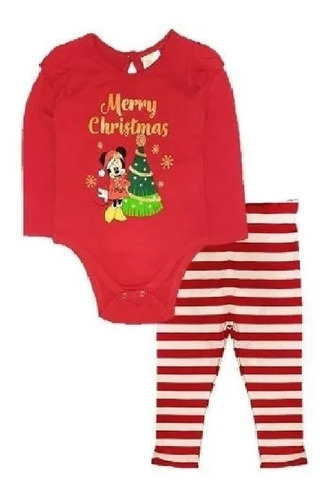 Pañalero Con Leggings Navideño Para Bebe Niña Minnie