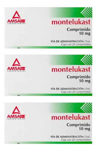 Pack De 3: Montelukast 20 Comprimidos 10mg