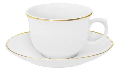 品質一番の Kit Ouro Sofia 240ml Branca Flamingo Porcelana Chá Xícaras 2 その他