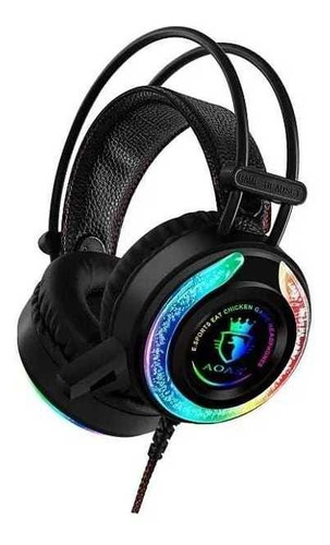 Audífonos Gamer Luces Rgb Pc Aoas As 90 2.4m Cable 2 3.5 Aux