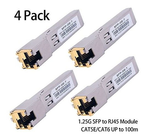 4pcs 1000base-t Gigabit Sfp A Rj45 Para Cisco, Meraki,
