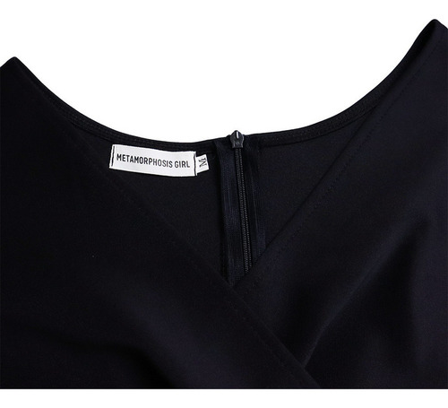 Vestido Plisado Con Cuello En V De Moda De Verano Para Mujer