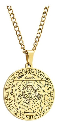 Medalla Sello 7 Arcángeles Con Tetragramaton De Acero Inox