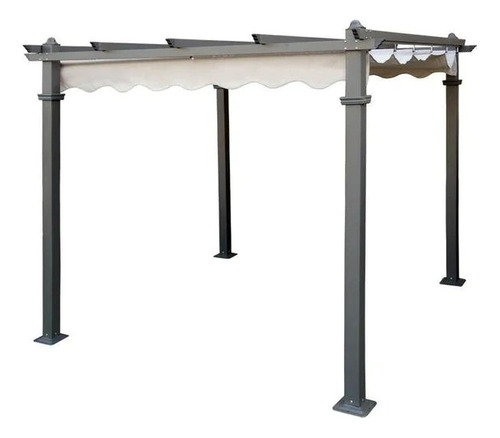 Gazebo Roma Aluminio Retractil 3x3mts Crudo Livingood