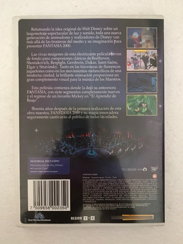 Dvd Original Fantasia 2000 Walt Disney Los Clasicos (Usado)