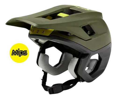 Capacete Bike Mtb Enduro Fox Dropframe Mips Verde Eucalipto