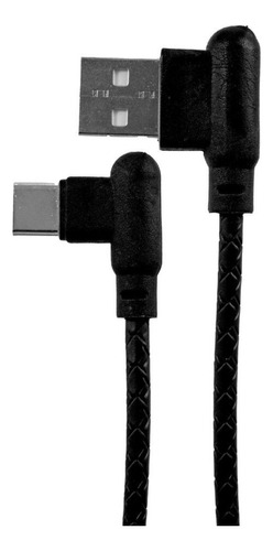 Cable De Datos Tipo C A Usb 2.1a Reforzado 1m Color Negro