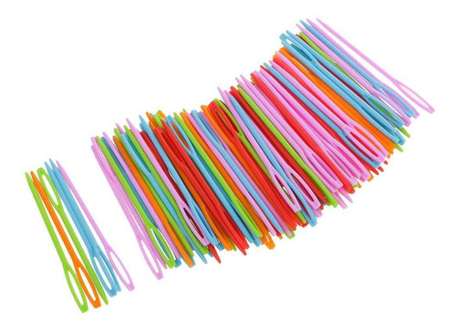 5x100pcs Agujas De Coser De Plástico Para Niños Lana Tejer