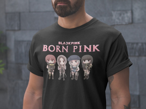 Camiseta K Pop Blackpink Born Pink N1 Chibi