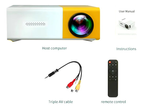 Mini Proyector Portatil Tik Tok Lcd Color Amarillo Amarillo