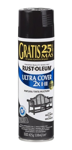 Aerosol Rust-oleum Negro Brillante Ultra Cover 2x 538ml 