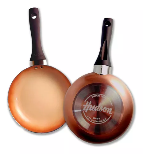 Set 3 Sartenes 20 Cm + 24 Cm + 28 Cm Cobre Antiadherente – Hudsonkitchenware