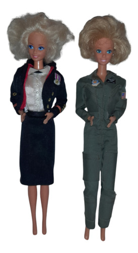Barbie Army Y Barbie Air Force Lote De 2 Muñecas Mattel (Usado)